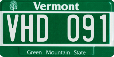 VT license plate VHD091