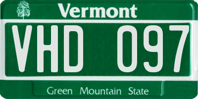 VT license plate VHD097