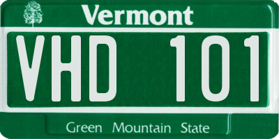 VT license plate VHD101