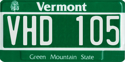 VT license plate VHD105