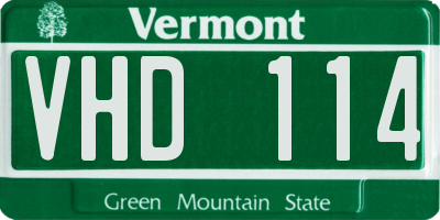 VT license plate VHD114