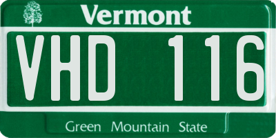 VT license plate VHD116