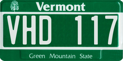 VT license plate VHD117