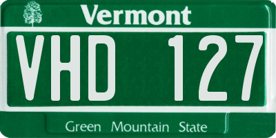 VT license plate VHD127
