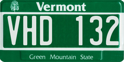 VT license plate VHD132