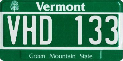 VT license plate VHD133