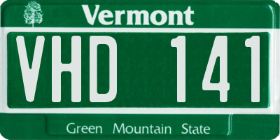 VT license plate VHD141