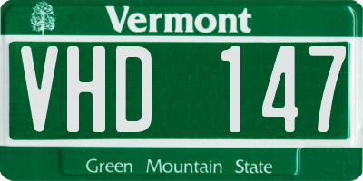 VT license plate VHD147