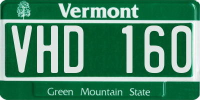 VT license plate VHD160