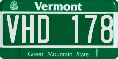 VT license plate VHD178