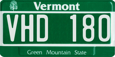 VT license plate VHD180