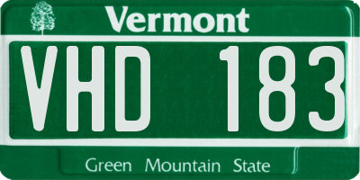 VT license plate VHD183