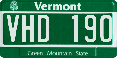 VT license plate VHD190