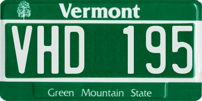 VT license plate VHD195