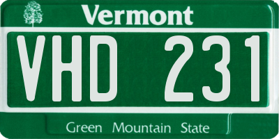 VT license plate VHD231