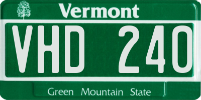 VT license plate VHD240
