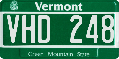 VT license plate VHD248