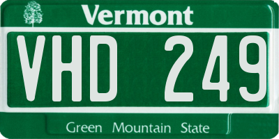VT license plate VHD249