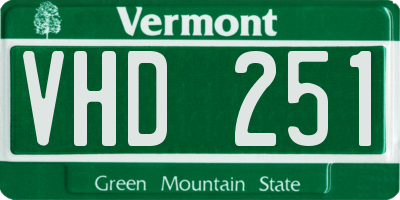 VT license plate VHD251