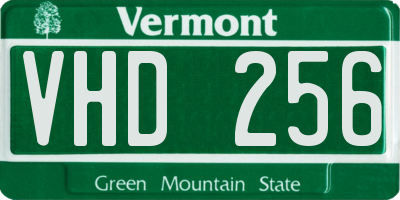 VT license plate VHD256