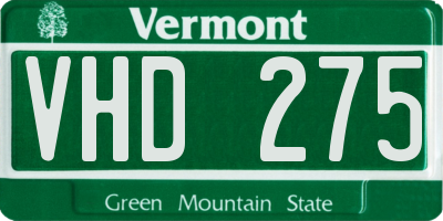 VT license plate VHD275