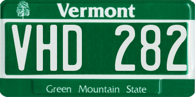 VT license plate VHD282