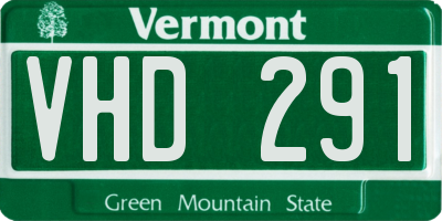 VT license plate VHD291