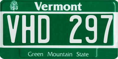 VT license plate VHD297