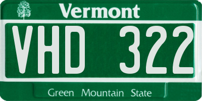 VT license plate VHD322