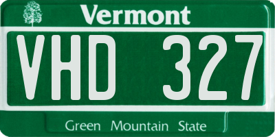 VT license plate VHD327