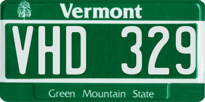 VT license plate VHD329