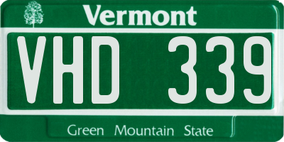 VT license plate VHD339