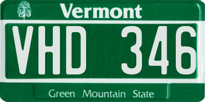 VT license plate VHD346