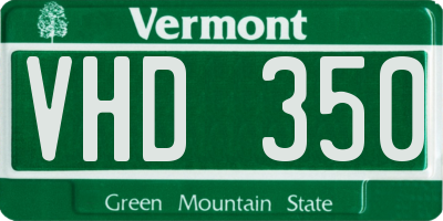 VT license plate VHD350