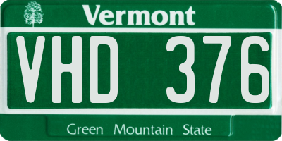 VT license plate VHD376