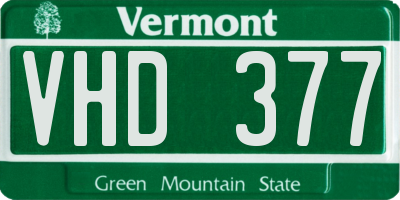 VT license plate VHD377