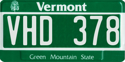 VT license plate VHD378