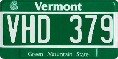VT license plate VHD379