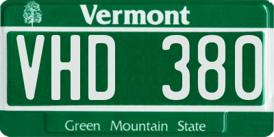 VT license plate VHD380