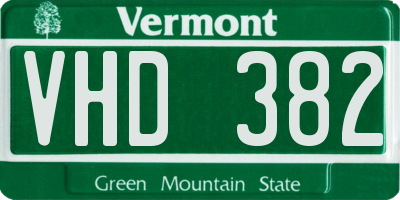 VT license plate VHD382