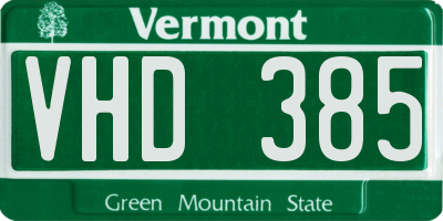 VT license plate VHD385