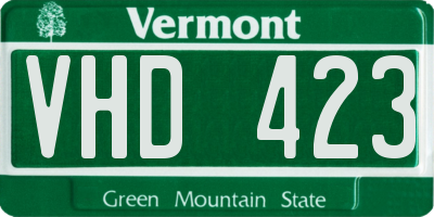 VT license plate VHD423