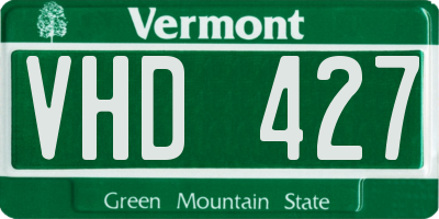 VT license plate VHD427