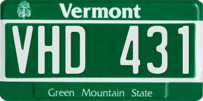 VT license plate VHD431