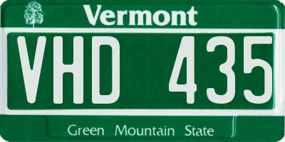 VT license plate VHD435