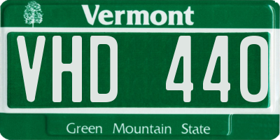 VT license plate VHD440
