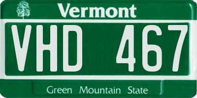 VT license plate VHD467