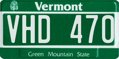 VT license plate VHD470