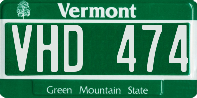 VT license plate VHD474