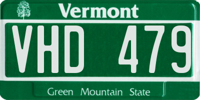 VT license plate VHD479